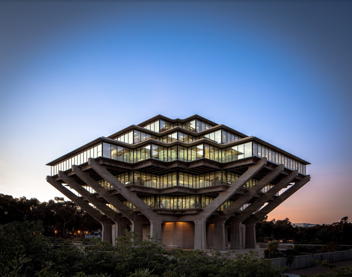 A picture of Geisel Library at UCSD